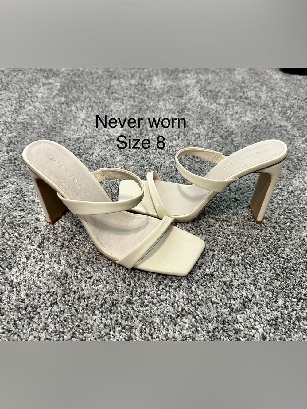 Billini Cream Strappy Block Heel Sandals